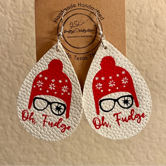 Oh, Fudge! Handmade & Handcrafted Faux Leather Women’s Earrings - Picture 5 of 6